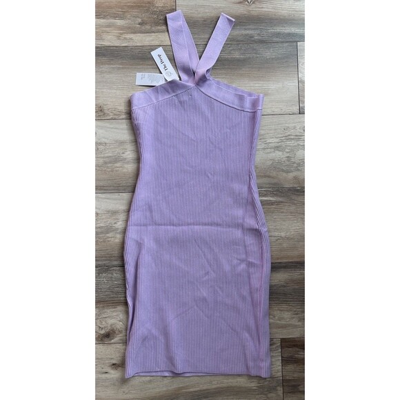 New The Drop Women's Brunia Halter Mini Sweater Dress Lavender Size XS - Picture 4 of 10